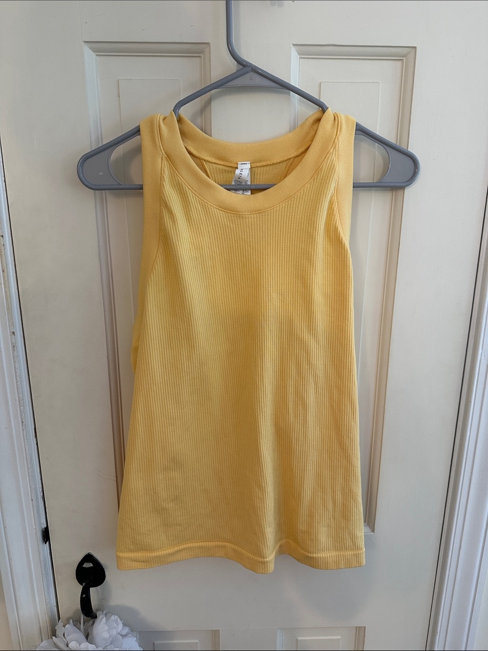 Yellow Ribbed athletic Top